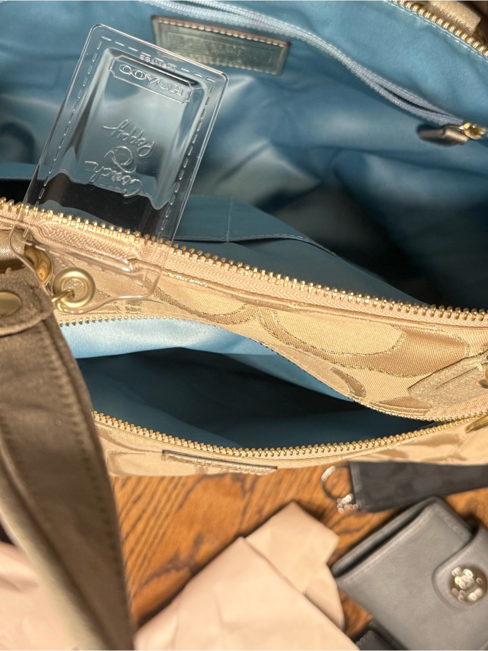 Coach Metallic Champagne Signature Tote - Picture 7 of 7